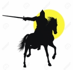 18577283-Knight-with-sword-riding-on-horseback-detailed-vector-silhouette-Stock-Photo