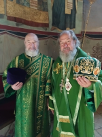 Литургия в Свято-Троицкой Сергиевой лавре в день памяти преподобного Сергия Радонежского