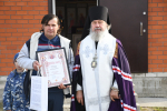 Владыка совершил чин освящения накупольного креста