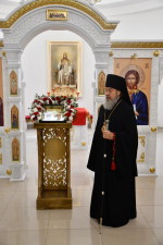 Духовенство, сотрудники Вознесенского собора и епархиального управления поздравили Владыку с Пасхой