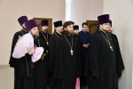 Духовенство, сотрудники Вознесенского собора и епархиального управления поздравили Владыку с Пасхой