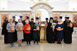 Духовенство, сотрудники Вознесенского собора и епархиального управления поздравили Владыку с Пасхой
