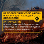 Не жги сухую траву – это может привести к трагедии!